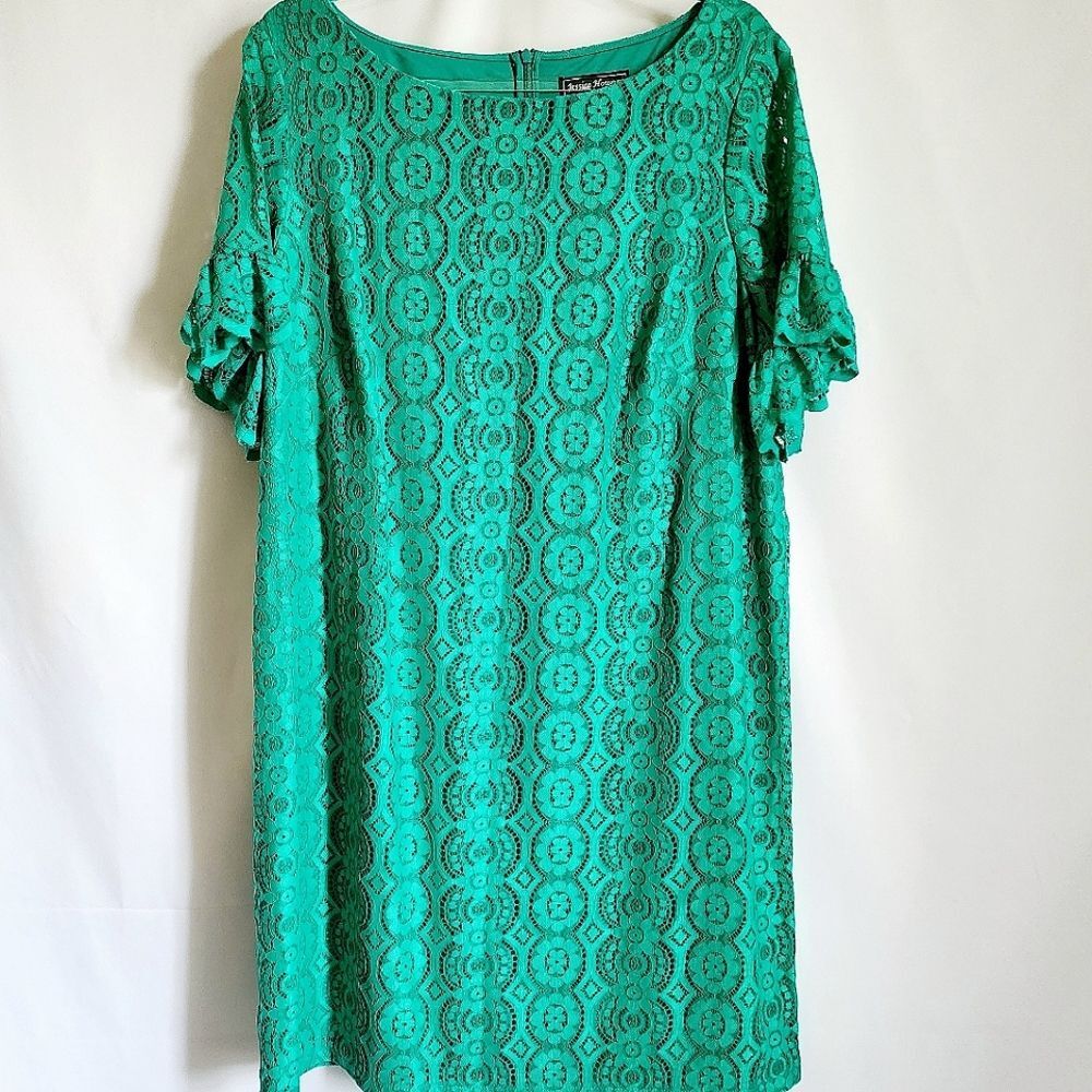 Green Lace Jessica Howard Shift Dress